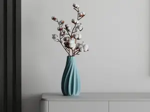 Vase smooth ribs curved