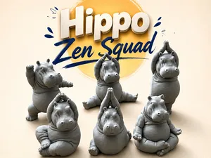 Hippo Zen Squad | Cute Yoga Hippos Collection