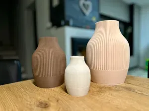 Scandinavian Style Ribbed Vase – Modern Decor