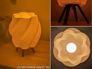 Verdrehte Blumenlampe mit Korbmuster