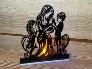 Table decoration–tealight-Mother-Baby-Family