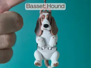 BASSET HOUND - Articulated Keychain Toy Flexi Dog
