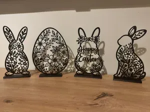 Floral Easter Bunny & Egg Decoration Set
