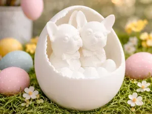 French Bulldogs in Easter Egg - Decor