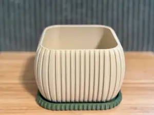 Flower Pot with Coaster - Squared