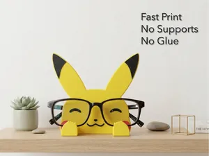 Pikachu Glasses Holder – No Supports, Snap Fit