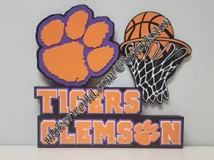 Clemson Tigers Basketball Desk or Wall Display