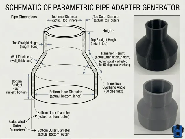 Parametric Universal Pipe Adapter / Reducer