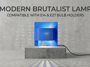modern brutalist lamp for e14 or e27 light bulb