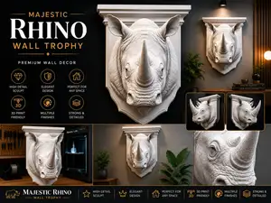 Majestic Rhino Wall Trophy – Luxury Sculptural