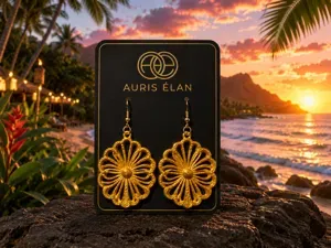 Auris Élan Hawaiian Sunset Bloom Earrings