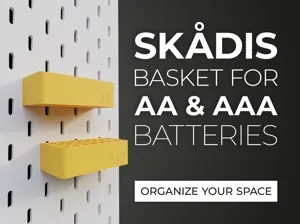 IKEA Skadis AA & AAA battery baskets