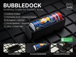 BubbleDock — Gridfinity Pustefix Holder