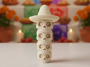 Sombrero-Schaedelstapel – Fiesta-Totem