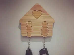 Wooden Family Car Key Holder