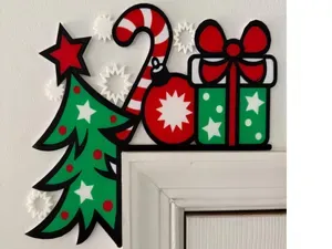 Christmas Door Corner / Door Topper. Tree & Gifts
