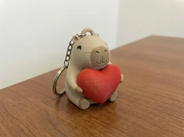 Capybara Love – Cute Heart Keychain — Фото 2 из 2