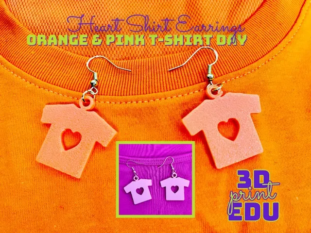T-Shirt Earrings – Orange Shirt or Pink Shirt Day