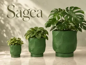 Ripple Planter - Modern Geometric Pot w/ Drip Tray