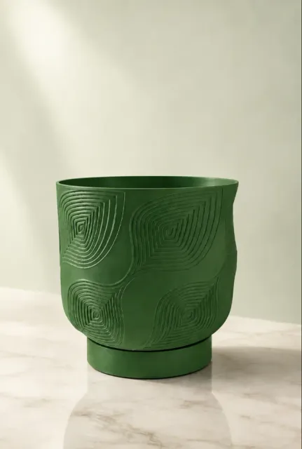 Ripple Planter - Modern Geometric Pot w/ Drip Tray — Фото 2 из 3