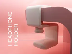 Underdesk Headphone Holder by Pork3D.com
