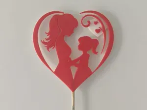 Cut-out Heart Cake Topper - "Infinite Love" Mother