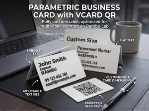 Fully Parametric Business Card with vCard QR Code