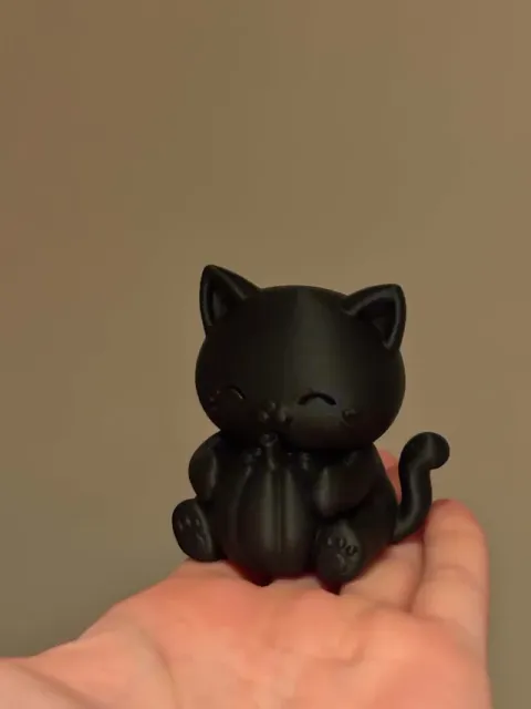 Chibi Pumpkin Cat - cozy autumn figurine — Фото 3 из 4