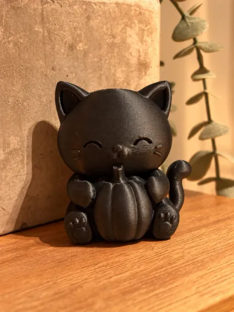 Chibi Pumpkin Cat - cozy autumn figurine — Фото 2 из 4