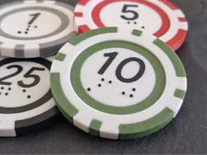 Braille Casino Poker Chips – Numbers & Braille