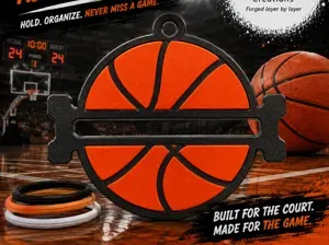 Basketball Hair Tie Holder Keychain