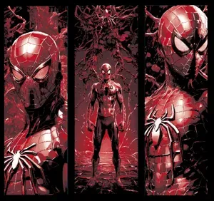 Set of 3 Fan Art Bookmarks - Marvel's Spiderman Portraits - Hueforge art
