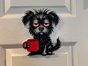 GRUMPY DOG BEFORE COFFEE WALL ART