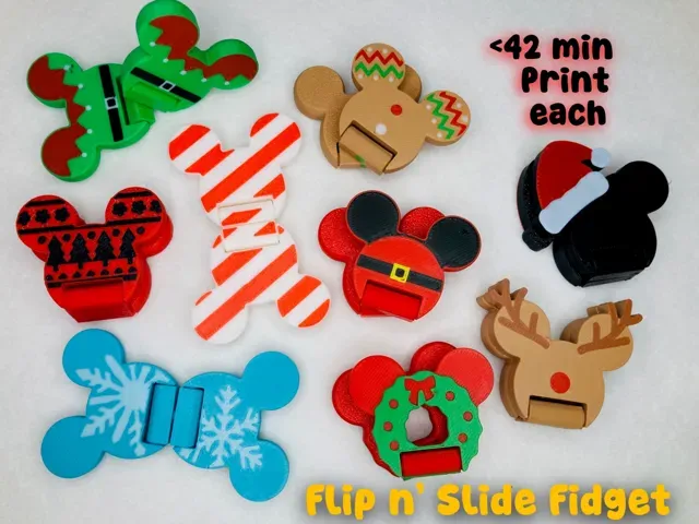 Mickey Mouse Christmas Slide + Flip Fidget Toys