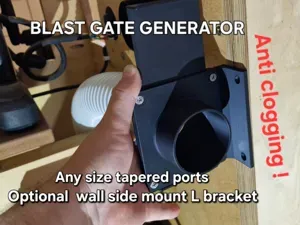 Blast Gate Generator, clog free, wall mount option