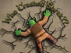 Who crashed Shrek?-Fake impact wall decal- NO AMS 