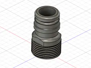 Gardenhose 1" device adapter with 3/4" thread