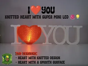 I Love You – Knitted Heart with super Mini LED
