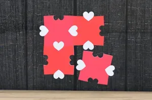 Valentine's Day - Heart Puzzle - 4 Coaster Set