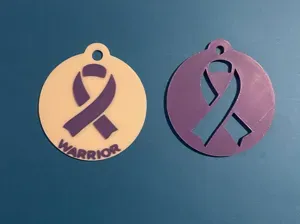 Awareness Ribbon Keychain Blank & Warrior version