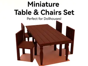 Table & Chairs | Dollhouse | Minature| table chair