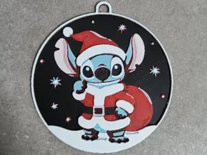 Santa Stitch Christmas ornament