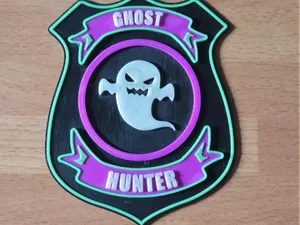 GHOST HUNTER BADGE GLOW IN THE DARK