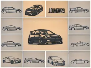 JDM wall art silhouette car pack V2 with integras