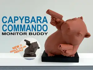 Capybara Gangster Commando Monitor Buddy