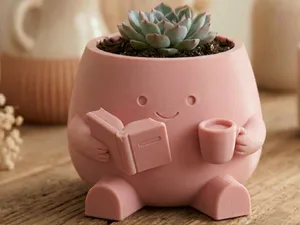 Cozy Reader Planter ♡ - Cute Book Lover Decor