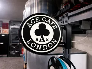 Ace Cafe London Pub Sign 2-Sided 3D Printed Garage