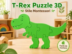 T-Rex Puzzle 3D Montessori – Educational Dino Toy