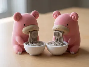 Slowpoke with ramen Pokemon toy