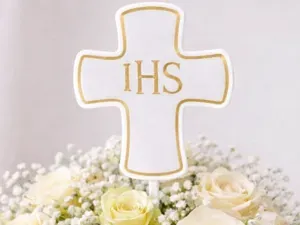 First Communion Topper IHS Cross